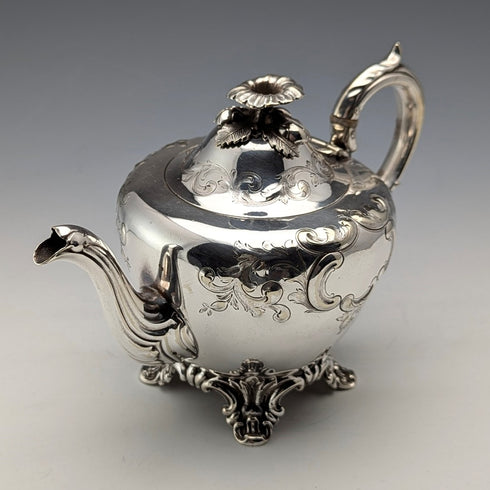 Antique British silver plate small teapot from around 1840